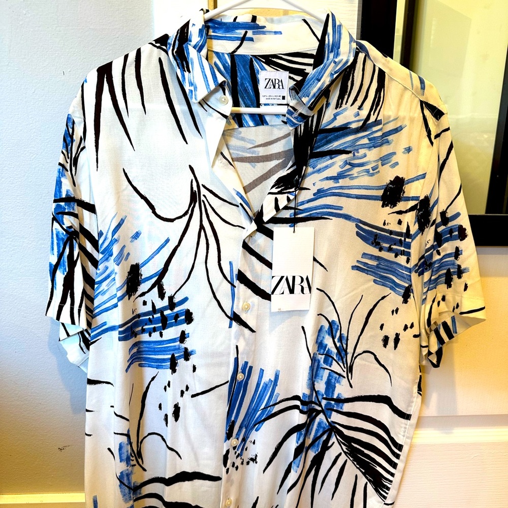 Zara Casual Button Down Shirt with Tag